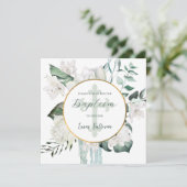 Blumengrün Circle Taufe Einladung (Stehend Vorderseite)