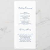 Blumengrün Dusty Blue Garden Hochzeitsprogramme Programm (Rückseite)