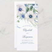 Blumengrün Dusty Blue Garden Hochzeitsprogramme Programm (Vorne/Hinten)