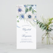 Blumengrün Dusty Blue Garden Hochzeitsprogramme Programm (Stehend Vorderseite)
