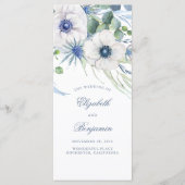 Blumengrün Dusty Blue Garden Hochzeitsprogramme Programm (Vorderseite)