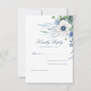 Blumengrün Dusty Blue Wedding RSVP