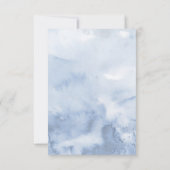 Blumengrün Dusty Blue Wedding RSVP Karte (Rückseite)