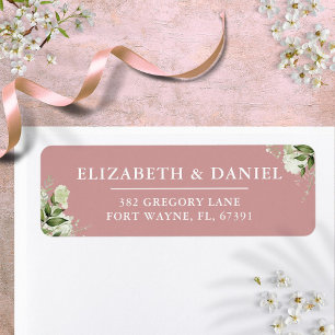 Blumengrün Dusty Rose Hochzeit Rücksendeadresse