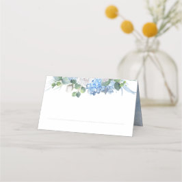Blumengrün Elegant Dusty Blue Wedding Platzkarte