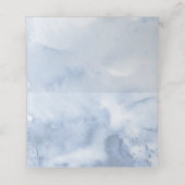 Blumengrün Elegant Dusty Blue Wedding Platzkarte (Innenseite Aufgefaltet)