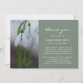 Blumengrün Elegante Gedenkkarte Dankeskarte (Vorderseite)