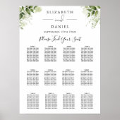 Blumengrün Elegante Hochzeitsstiftung Poster (Vorne)