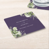 Blumengrün Elegante Lila Hochzeit Rechteckiger Pappuntersetzer (angewinkelt)