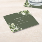 Blumengrün Elegante Olivenweg Rechteckiger Pappuntersetzer (angewinkelt)