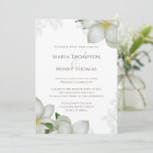 Blumengrün Elegante Watercolor Blume Einladung (Stehend Vorderseite)