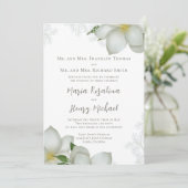 Blumengrün Elegante Watercolor Blume Einladung (Stehend Vorderseite)