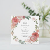 Blumengrün, elegantes Brautparty Einladung (Stehend Vorderseite)