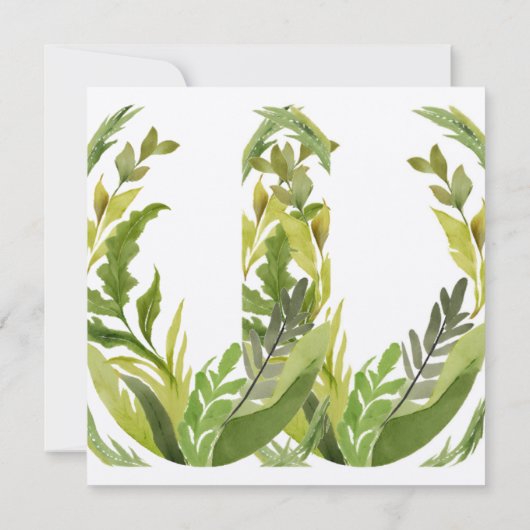 Blumengrün Elegantes Brautparty Einladung (Rückseite)