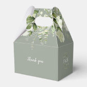Blumengrün Elegantes Brautparty Geschenkschachtel (Rückseite)