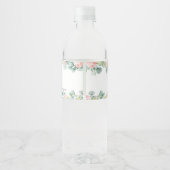 Blumengrün Elephant Girl Baby Duwer Gefallen Wasserflaschenetikett (Rückseite)