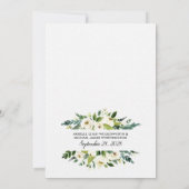 Blumengrün Elfenbeinküste Probe Einladung (Rückseite)