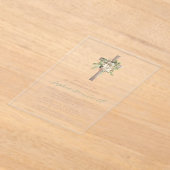 Blumengrün Elfenbeinküste Rose Goldkreuz Acryleinladungen (Ablage )