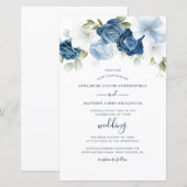 Blumengrün Eucalyptus Watercolor Blue Wedding (Vorne/Hinten)