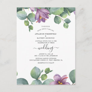 Blumengrün Eukalyptus Watercolor Wedding Einladungspostkarte