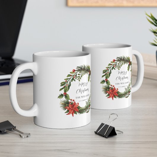 Blumengrün Familie Weihnachten Kaffeetasse