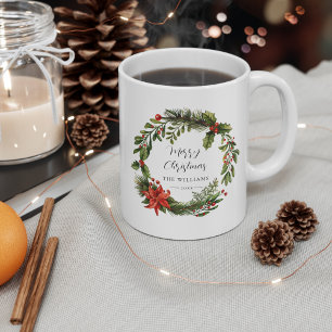Blumengrün Familie Weihnachten Kaffeetasse