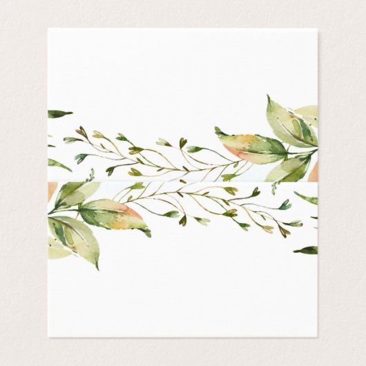 Blumengrün-Foliage-Platzkarte (Außenseite Aufgefaltet)