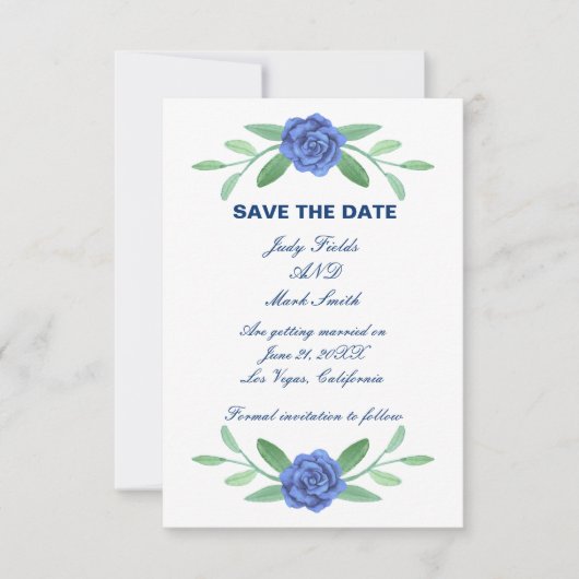 Blumengrün Foliage Save the Date Karte (Vorderseite)