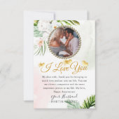 Blumengrün Foto Ehefrau Jubiläumskarte Dankeskarte (Vorderseite)