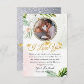 Blumengrün Foto Ehefrau Jubiläumskarte Dankeskarte (Vorne/Hinten)