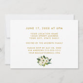 Blumengrün-Foto Gold Graduation Party Einladung (Rückseite)