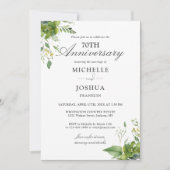 Blumengrün-Foto zum 70. Hochzeitstag Einladung (Vorderseite)