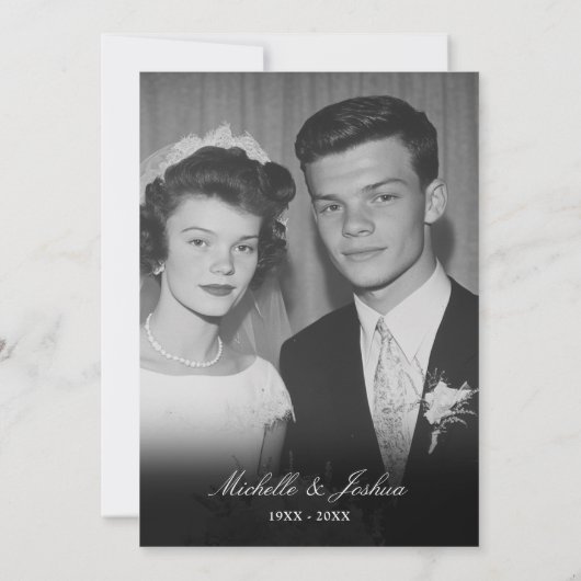 Blumengrün-Foto zum 70. Hochzeitstag Einladung (Rückseite)