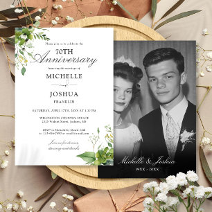 Blumengrün-Foto zum 70. Hochzeitstag Einladung