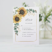 Blumengrün Geometrische Hochzeit RSVP Karte (Stehend Vorderseite)