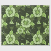 Blumengrün Geschenkpapier (Flach)