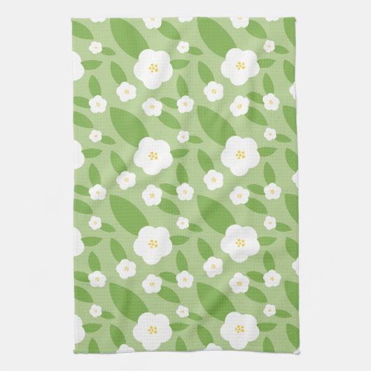 Blumengrün Geschirrtuch (Vertikal)