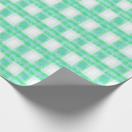 Blumengrün gestreiftes Muster Geschenkpapier (Ecke)