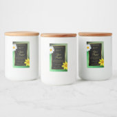 Blumengrün-Glitzer-Schwarz- und Goldmarken Lebensmitteletikett (Flaschen)