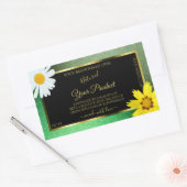 Blumengrün-Glitzer-Schwarz- und Goldmarken Rechteckiger Aufkleber (Umschlag)