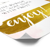 Blumengrün Gold Bridal Brunch Mimosa Bar Sign Poster (Ecke)