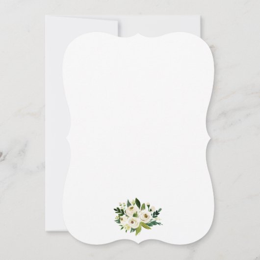 Blumengrün Goldbridal Tee Party Einladung (Rückseite)