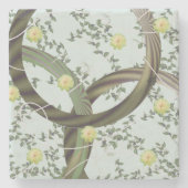 Blumengrün-grüne Drehung Untersetzer (Vorderseite)