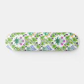 Blumengrün-Hintergrund-Muster-15232 Skateboard (Horizontal)