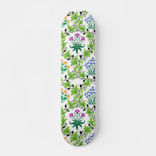 Blumengrün-Hintergrund-Muster-15232 Skateboard