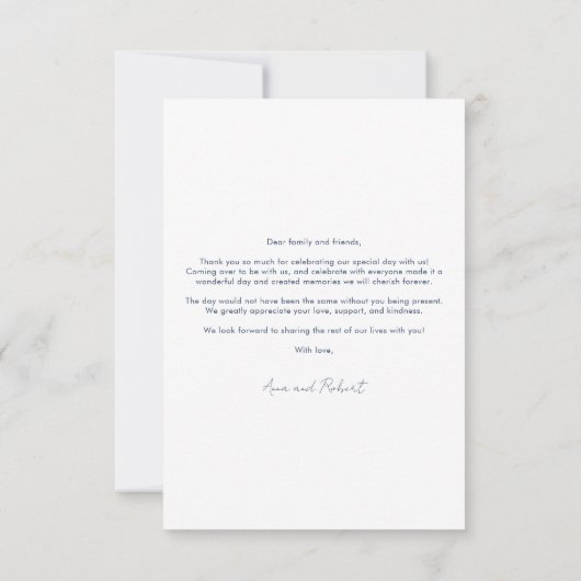 Blumengrün-Hochzeit Dankeskarte (Rückseite)