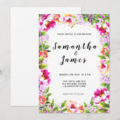 Blumengrün-Hochzeit Einladung (Vorne/Hinten)