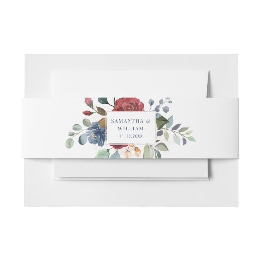 Blumengrün Hochzeit Einladungsbanderole (Vorderseite Beispiel)