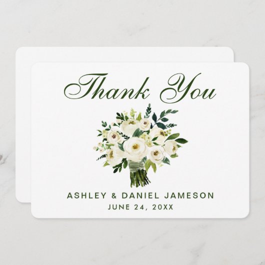 Blumengrün-Hochzeit von Aquarellfarben Danke B (Vorne/Hinten)