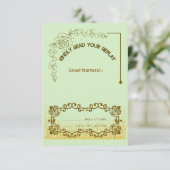 Blumengrün - Hochzeitskarte RSVP Karte (Stehend Vorderseite)